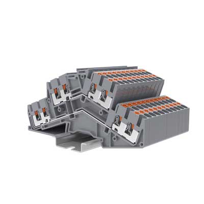 直插式弹簧接线  斜面双八层接线端子TPDS2.5-4-GY